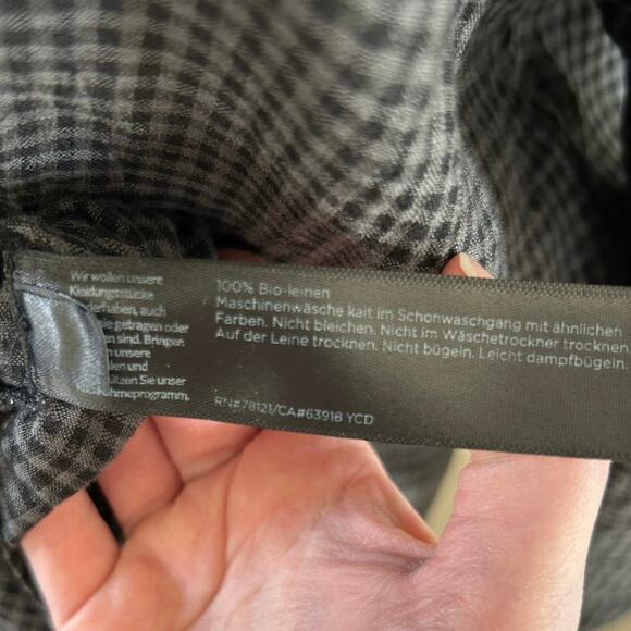 Eileen Fisher Oversized Organic Linen Maxi Puckered Shirt Dress Mandarin Gray XS - Picture 11 of 11